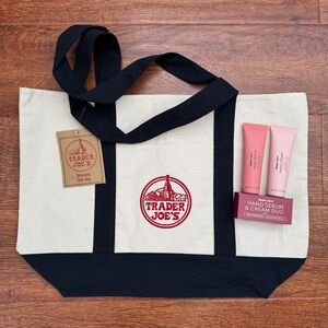 Trader Joe’s Tote Bag Large + Hand Serum and Cream Duo Set , NWT